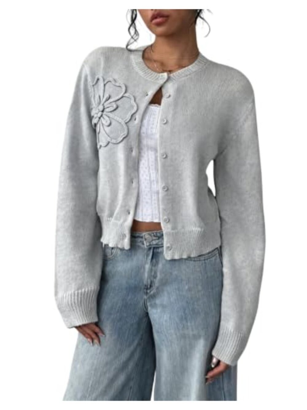 Women's Button Up Long Sleeve Knit Cardigan Sweater